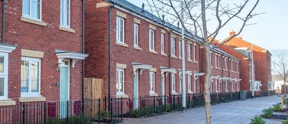 Row of houses at Ely Mill development in Cardiff