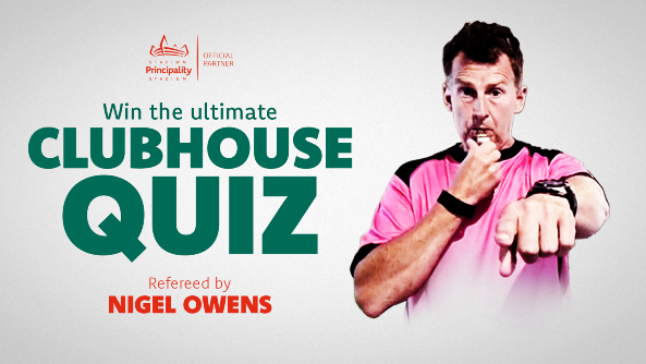 Image of Nigel Owens which reads 'win the ultimate clubhouse quiz'