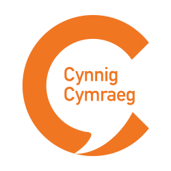 Cynnig Cymraeg orange speech mark logo 