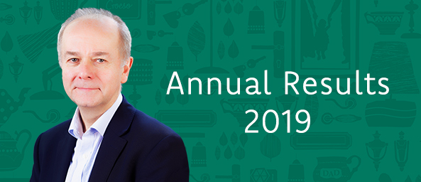 Image reads Annual Results 2019, with an image of Mike Jones, Interim CEO of Principality Building Society