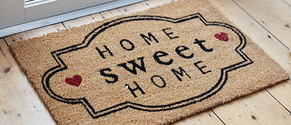 door mat with words home sweet home 